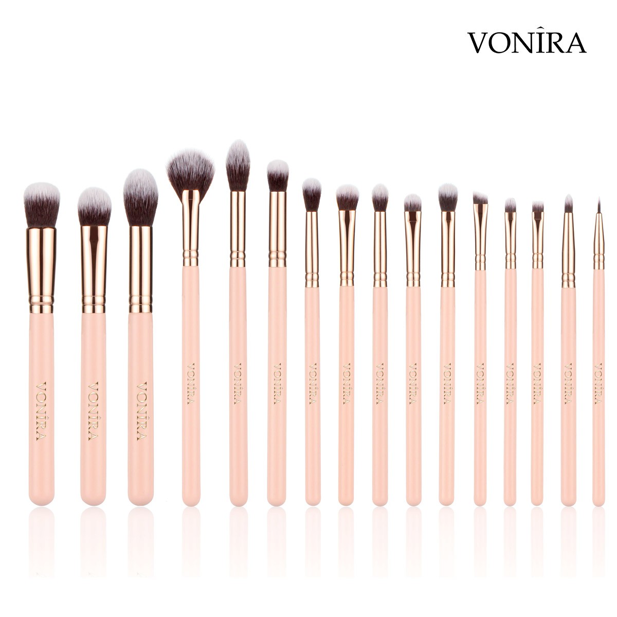 Vonira Custom Private Label Full Artist Luxury Professional Nude Pink 28 Pieces Makeup Brush Set With Low Moq OEM ODM Make up Brushes