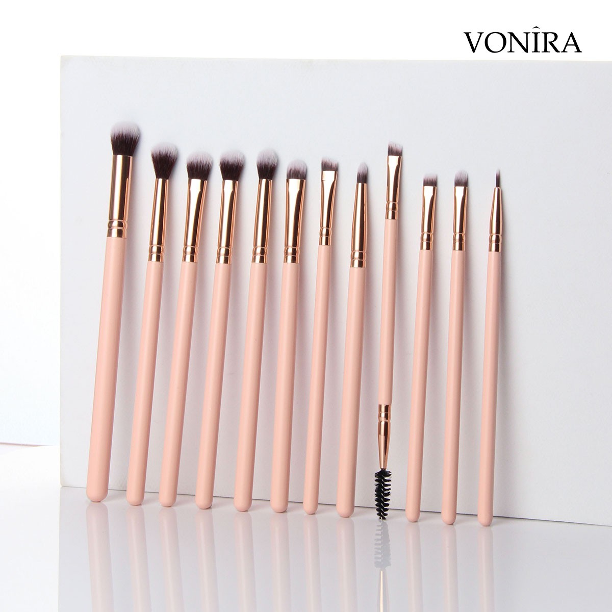 Vonira Custom Private Label Full Artist Luxury Professional Nude Pink 28 Pieces Makeup Brush Set With Low Moq OEM ODM Make up Brushes