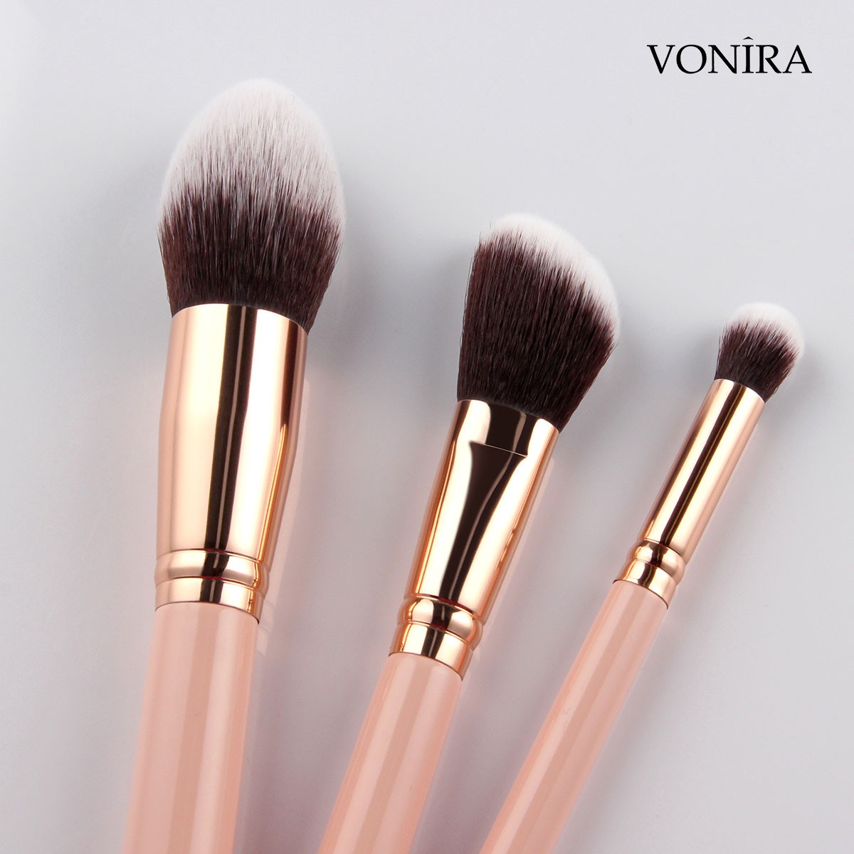 Vonira Custom Private Label Full Artist Luxury Professional Nude Pink 28 Pieces Makeup Brush Set With Low Moq OEM ODM Make up Brushes