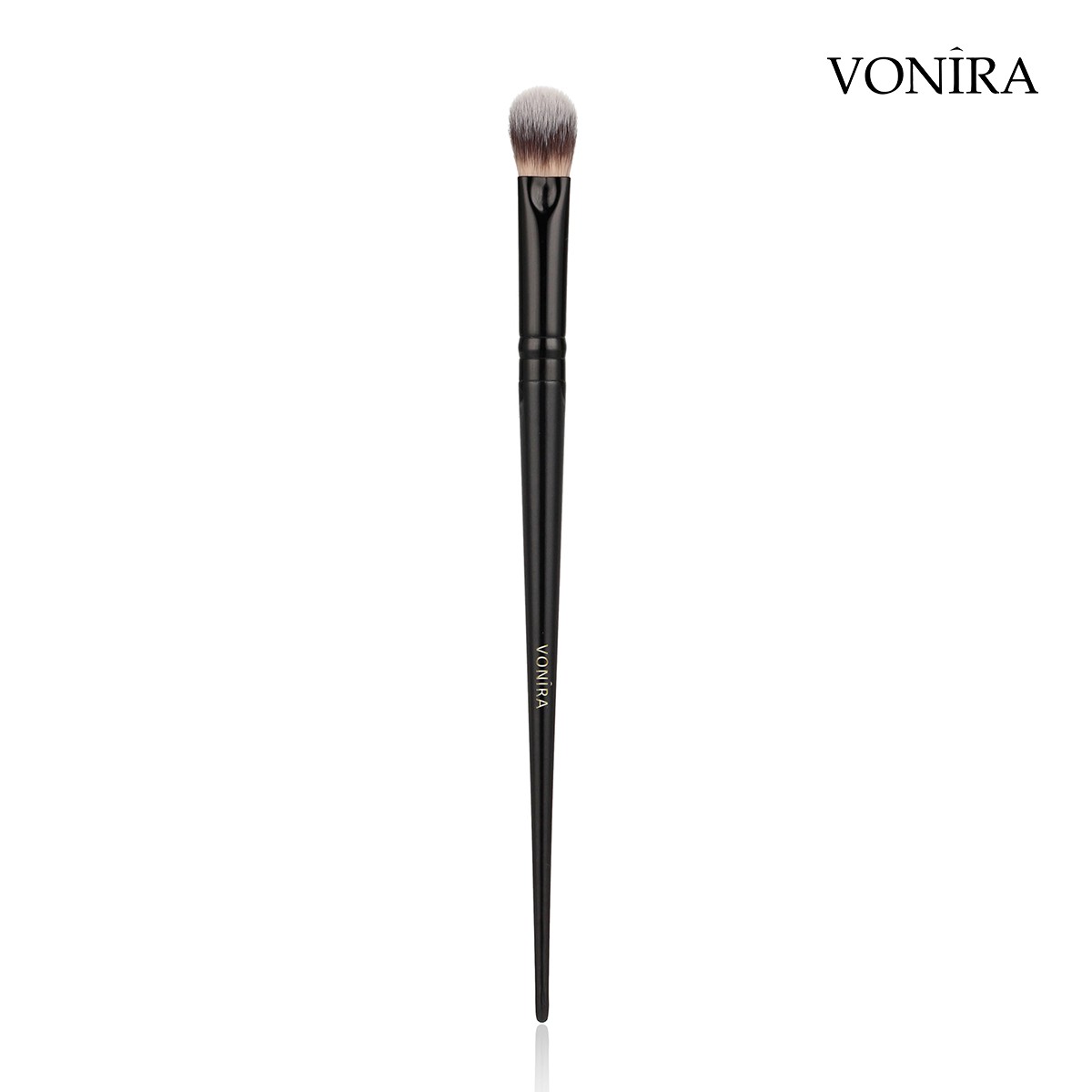 Vonira Beauty Custom Private Label Handmade Makeup Concealer Eyeshadow Blending Brush With Black Aluminum Ferrule Birch Slim Handle