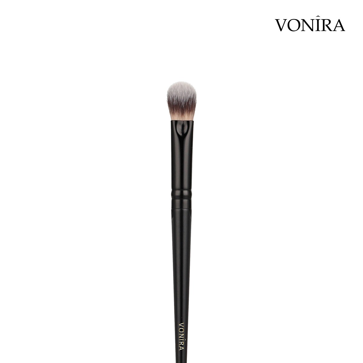 Vonira Beauty Custom Private Label Handmade Makeup Concealer Eyeshadow Blending Brush With Black Aluminum Ferrule Birch Slim Handle