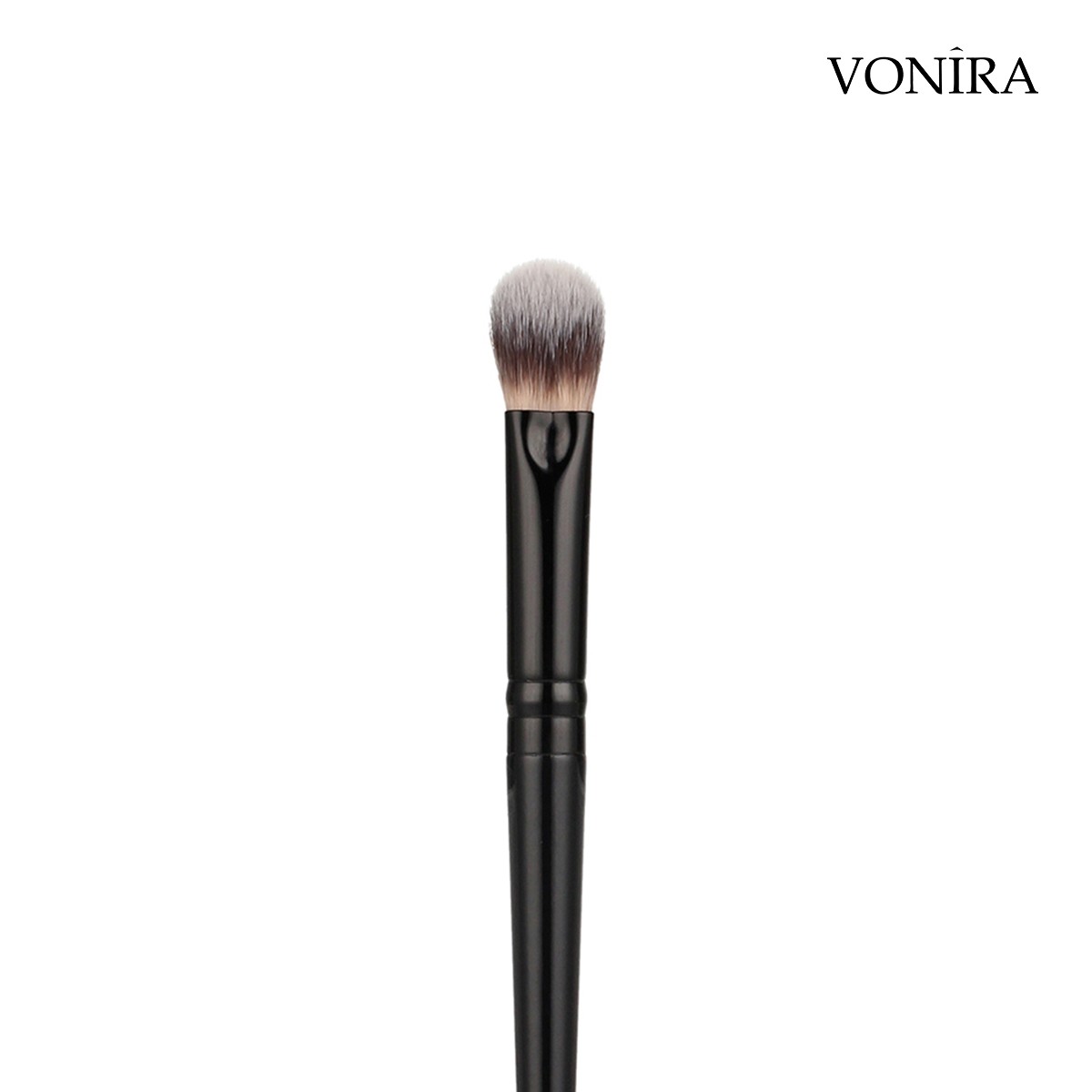Vonira Beauty Custom Private Label Handmade Makeup Concealer Eyeshadow Blending Brush With Black Aluminum Ferrule Birch Slim Handle