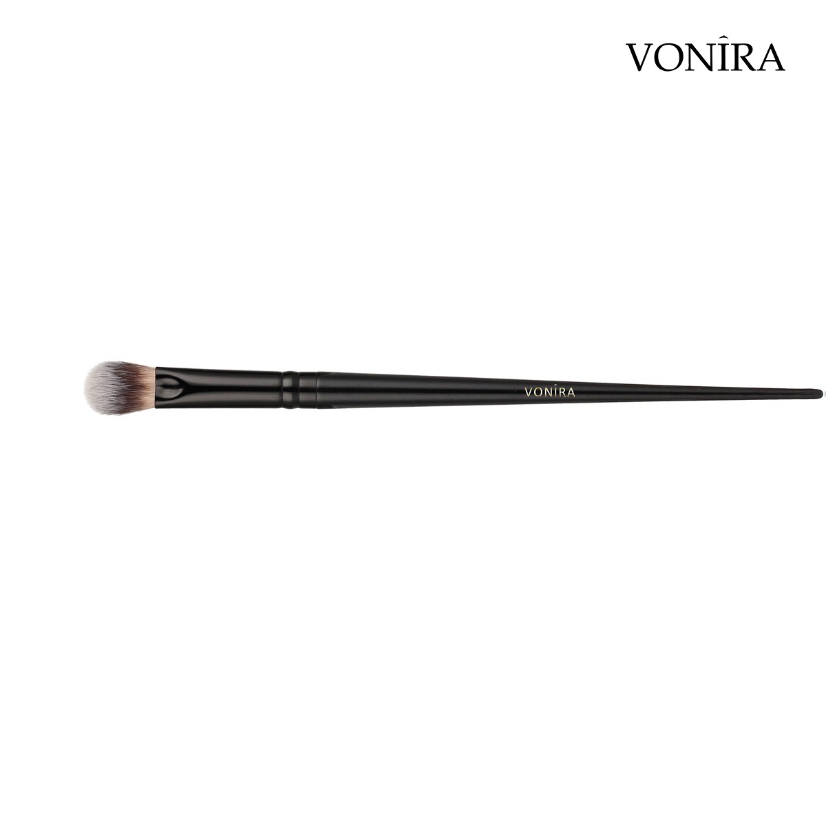 Vonira Beauty Custom Private Label Handmade Makeup Concealer Eyeshadow Blending Brush With Black Aluminum Ferrule Birch Slim Handle