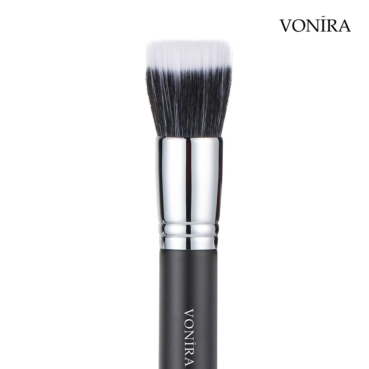 Vonira Beauty Custom Private Label Luxury Air Brush Large Duo Fiber Flat Buffering Stippling Brush