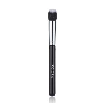 Vonira Custom Private Label Mini Short Duo Fibre Blender Brush With Silver Brass Ferrule Black Handle 