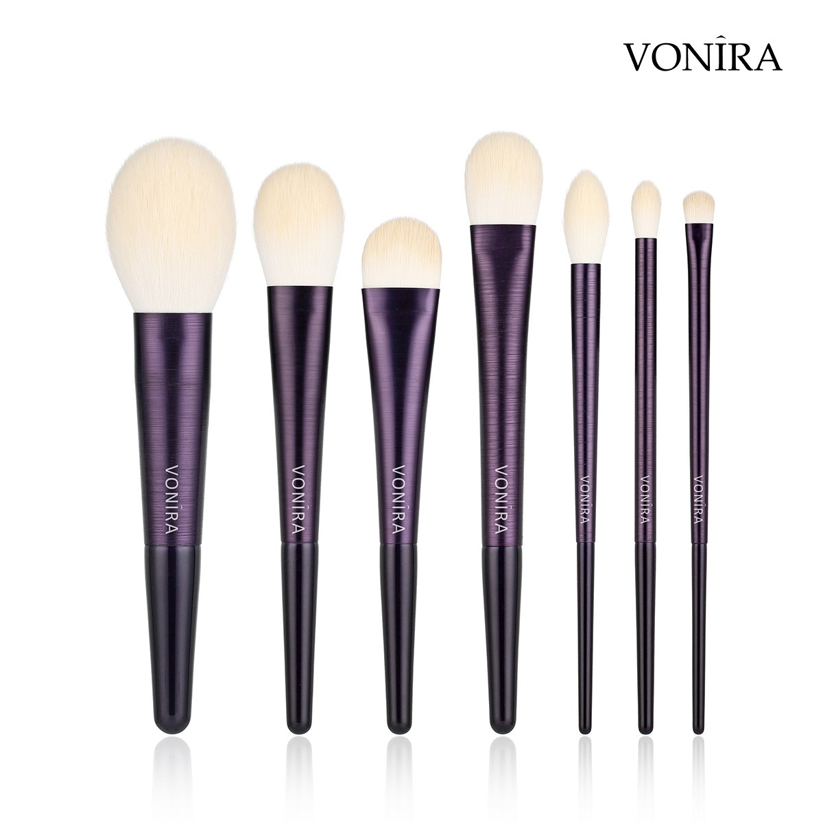 Vonira Custom Private Label OEM ODM High End Luxury Best Price 7 Pcs Purple Cosmetic Brushes Manufacturer China Makeup Brush Set