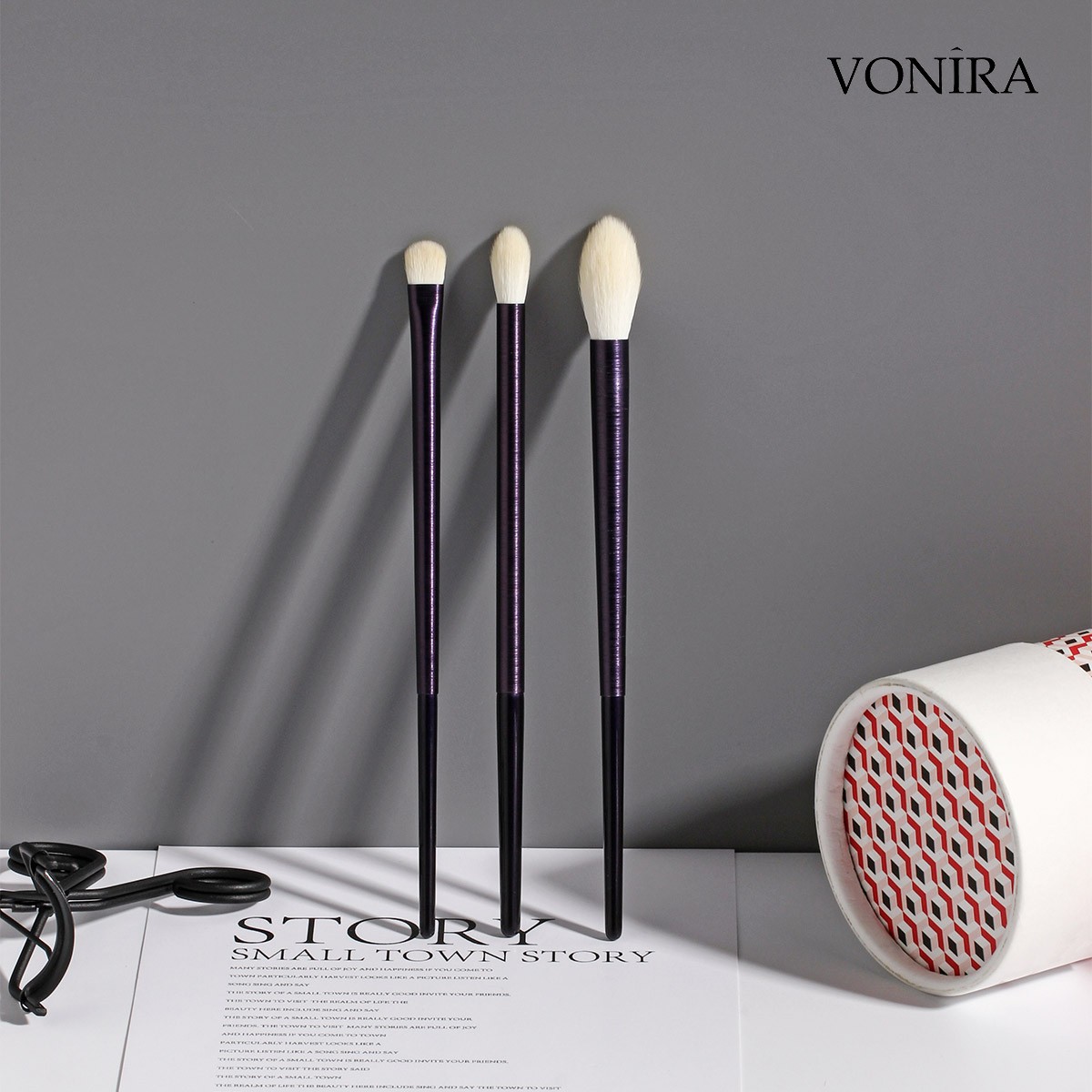 Vonira Custom Private Label OEM ODM High End Luxury Best Price 7 Pcs Purple Cosmetic Brushes Manufacturer China Makeup Brush Set