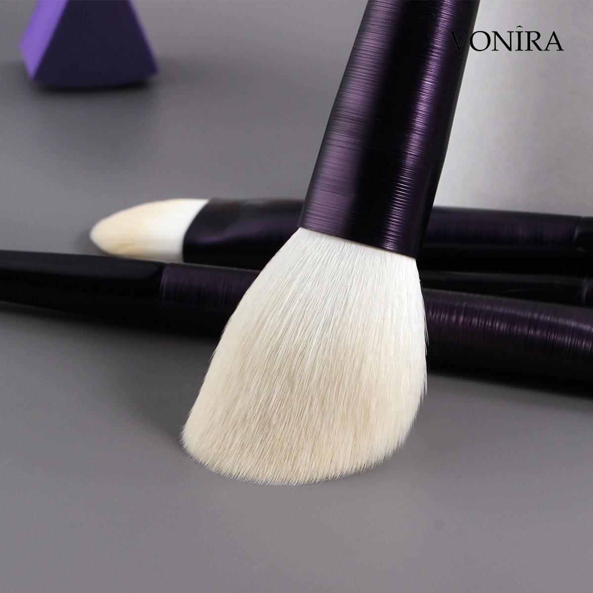 Vonira Custom Private Label OEM ODM High End Luxury Best Price 7 Pcs Purple Cosmetic Brushes Manufacturer China Makeup Brush Set