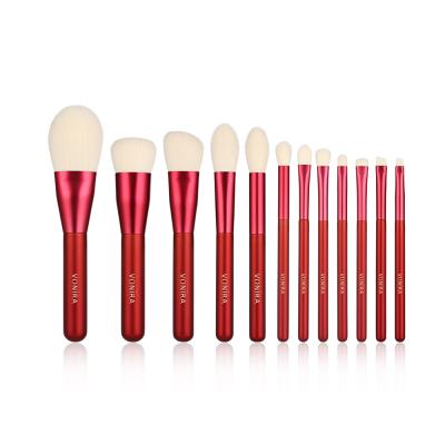 Custom Private Label Synthetic 12PCS Red Makeup Brush Set