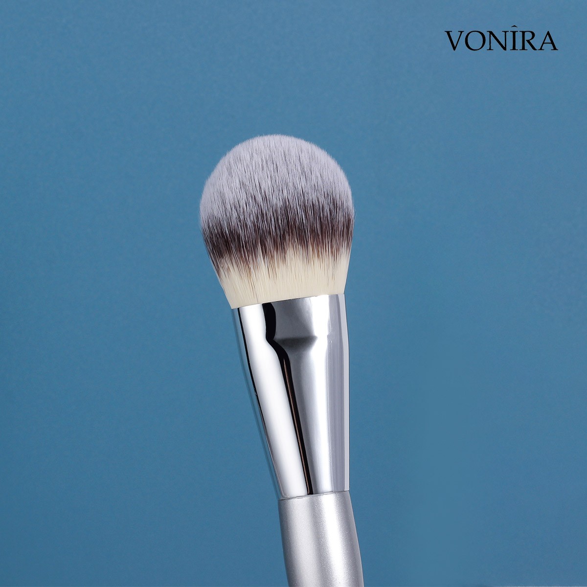 Vonira Free Custom Samples Brochas De Maquillaje Cosmetics Foundation Professional Make up Brushes Silver Color Birch Wooden Handle Makeup Brush Set