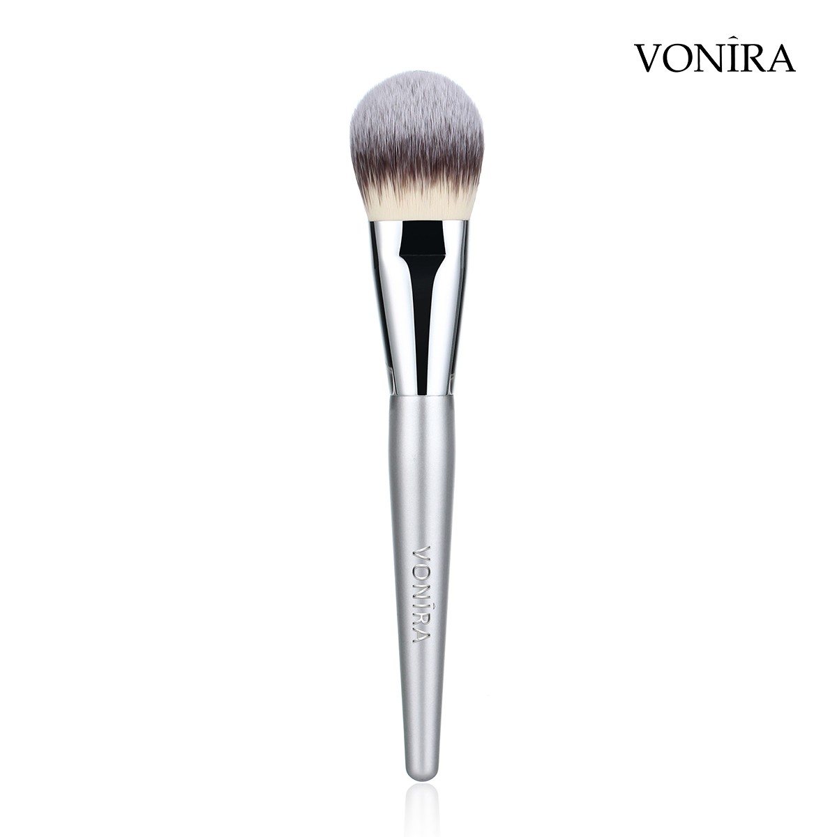 Vonira Free Custom Samples Brochas De Maquillaje Cosmetics Foundation Professional Make up Brushes Silver Color Birch Wooden Handle Makeup Brush Set