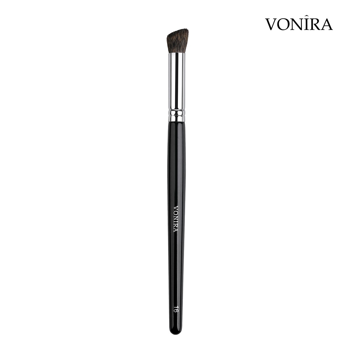 Vonira Beauty Custom Wholesale OEM Natural Soft Blue Squirrel Hair Nose Contour Makeup Brush With Silver Copper Birch Wooden Handles