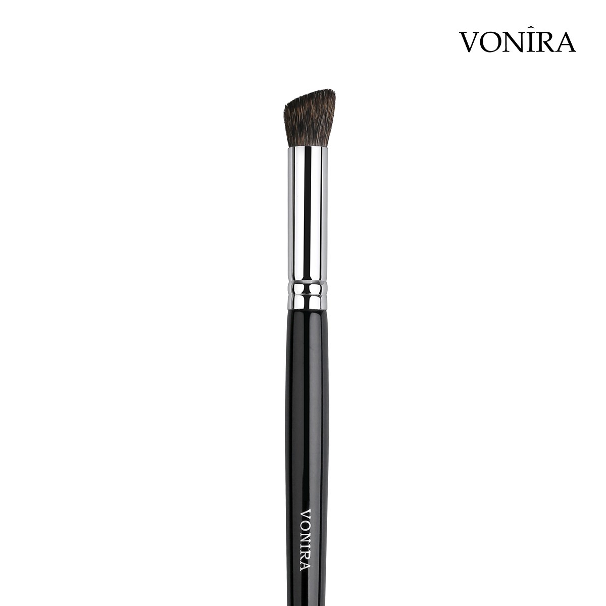 Vonira Beauty Custom Wholesale OEM Natural Soft Blue Squirrel Hair Nose Contour Makeup Brush With Silver Copper Birch Wooden Handles