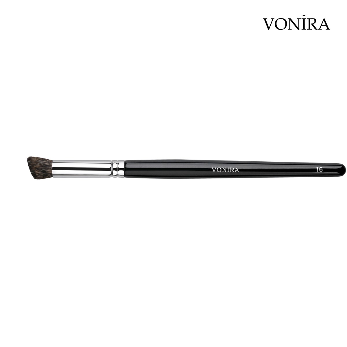 Vonira Beauty Custom Wholesale OEM Natural Soft Blue Squirrel Hair Nose Contour Makeup Brush With Silver Copper Birch Wooden Handles