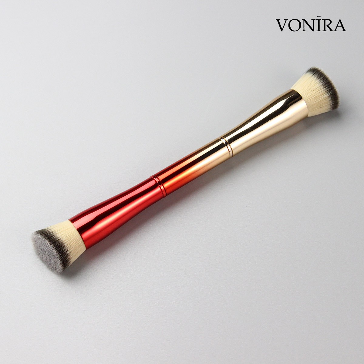 Vonira Double Ended Flat Angled & Flat Top Foundation Makeup Airbrush Buffering Contour Brushes With Private Label OEM Service