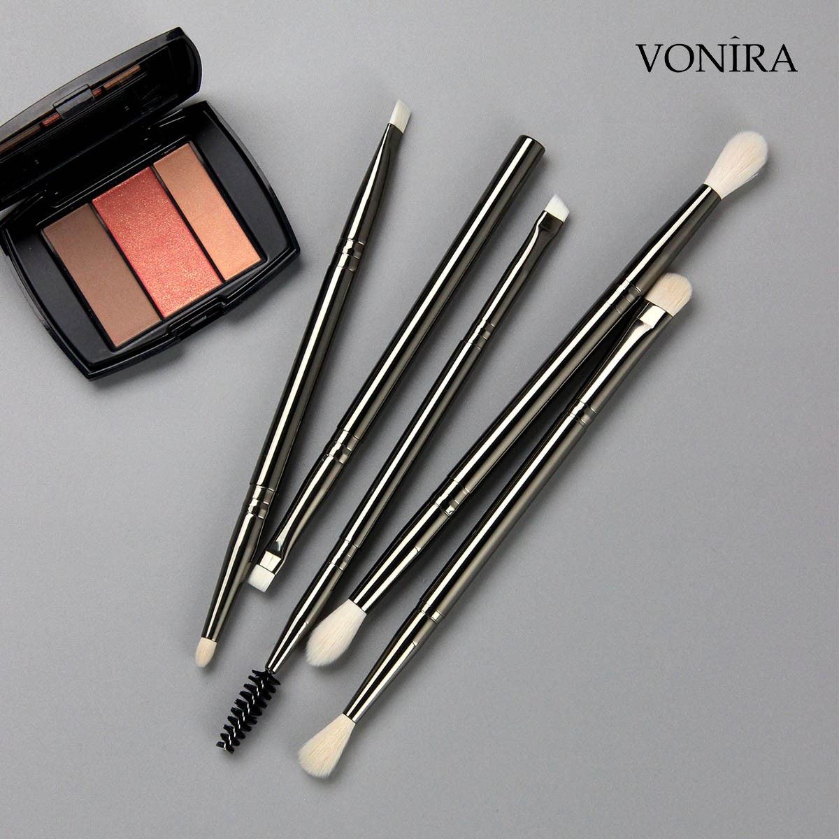 Vonira Beauty Factory New 10 Pieces Double Sided Luxury Faux Goat Hair Makeup Brush Set With Custom Private Label