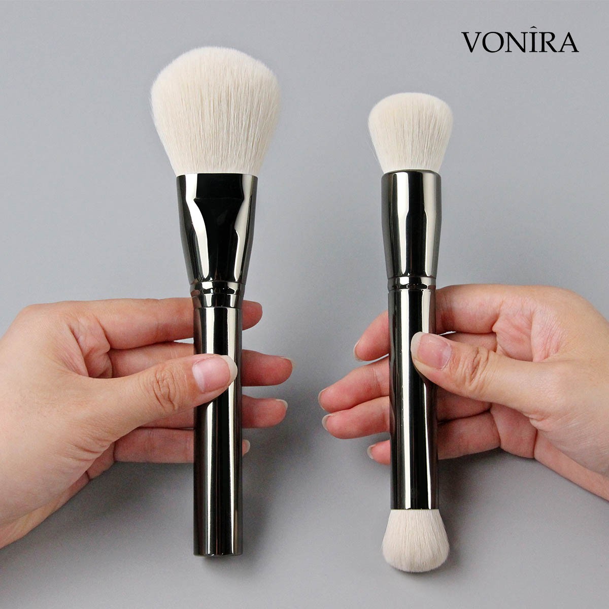 Vonira Beauty Factory New 10 Pieces Double Sided Luxury Faux Goat Hair Makeup Brush Set With Custom Private Label