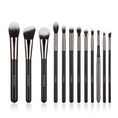 Vonira Fashion Design OEM Factory 12pcs Makeup Brush Set Tools Eco Wood Makeup Brush With Affordable Price Low MOQ Private Label