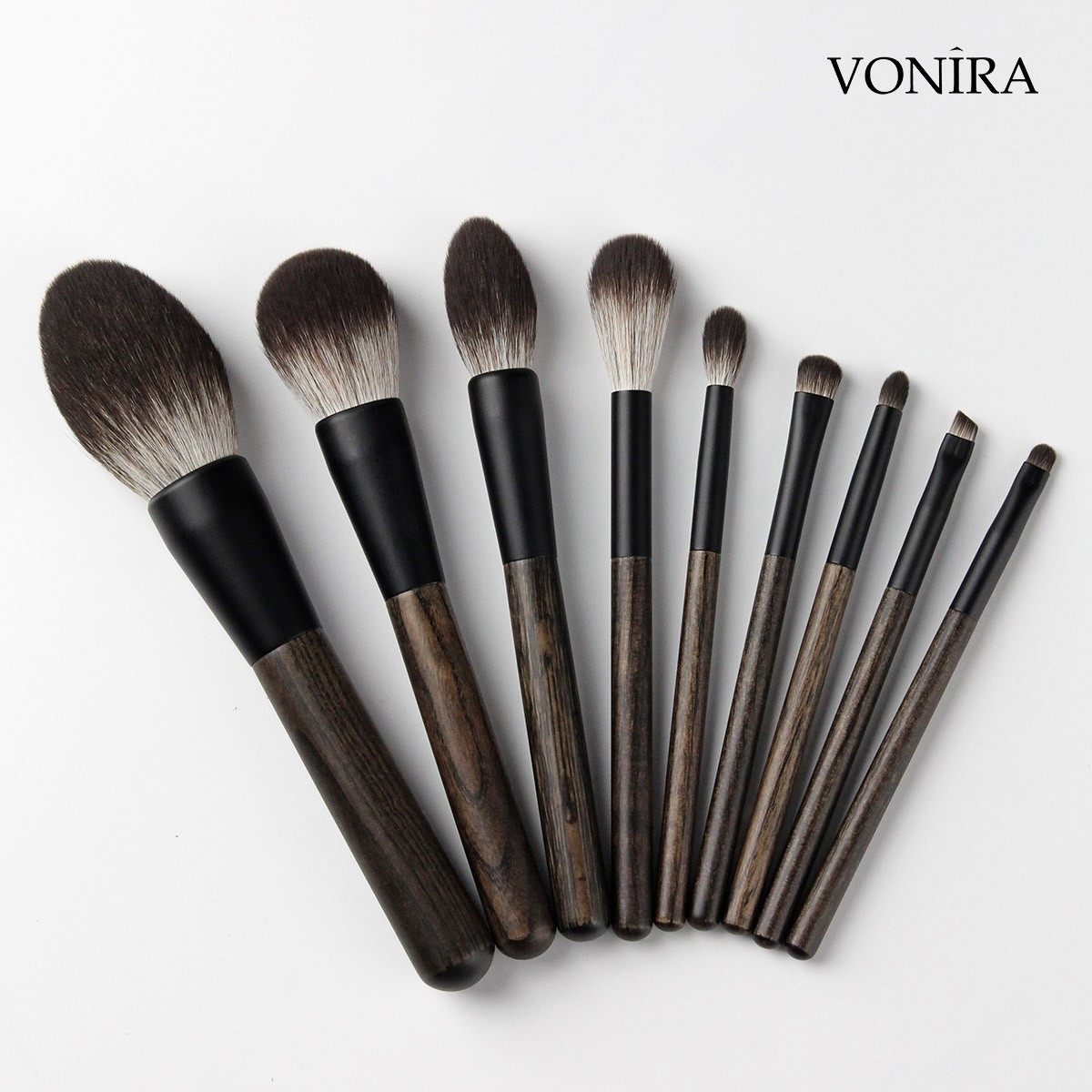 Vonira Beauty Factory High Grade Sustainable Vegan Cruelty Free Corn Fiber Synthetic Private Label Essential Makeup Brush Kit