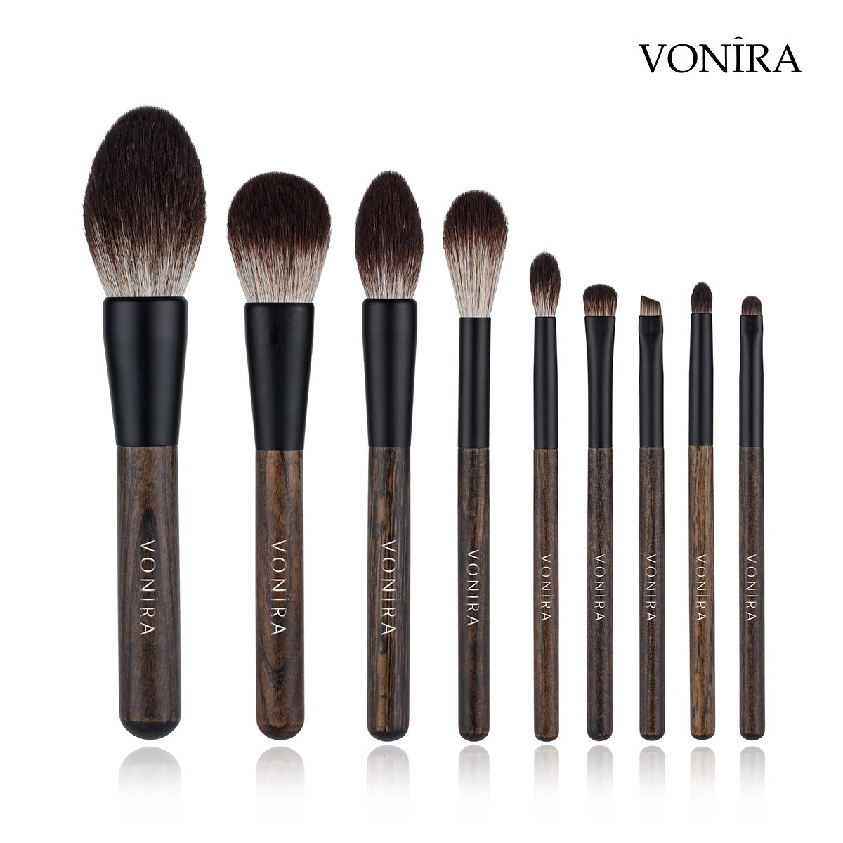 Vonira Beauty Factory High Grade Sustainable Vegan Cruelty Free Corn Fiber Synthetic Private Label Essential Makeup Brush Kit