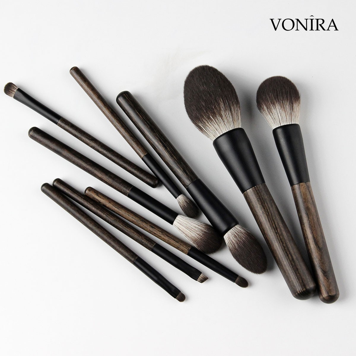 Vonira Beauty Factory High Grade Sustainable Vegan Cruelty Free Corn Fiber Synthetic Private Label Essential Makeup Brush Kit