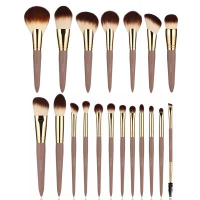 Vonira Luxury Matte Brown Professional Full Artist 20 Pieces Makeup Brush Set With Low MOQ Custom Private Label Make up Brushes