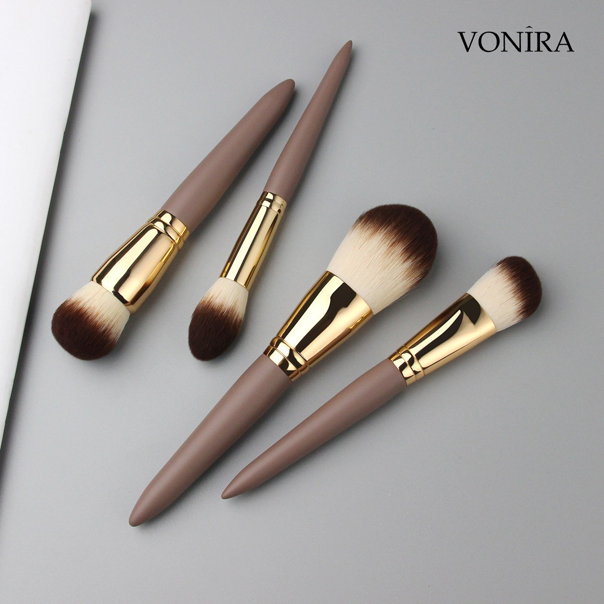 Vonira Luxury Matte Brown Professional Full Artist 20 Pieces Makeup Brush Set With Low MOQ Custom Private Label Make up Brushes