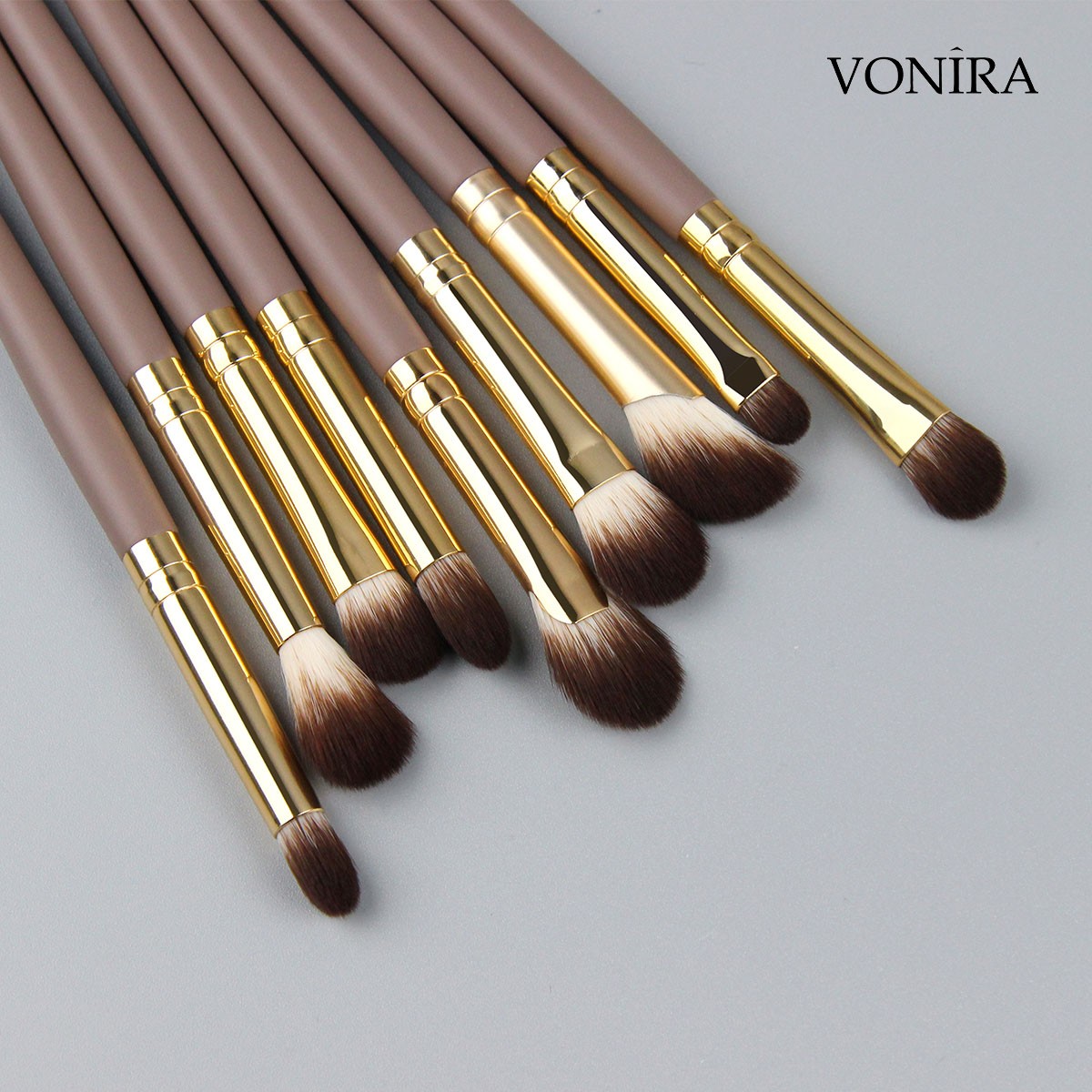 Vonira Luxury Matte Brown Professional Full Artist 20 Pieces Makeup Brush Set With Low MOQ Custom Private Label Make up Brushes