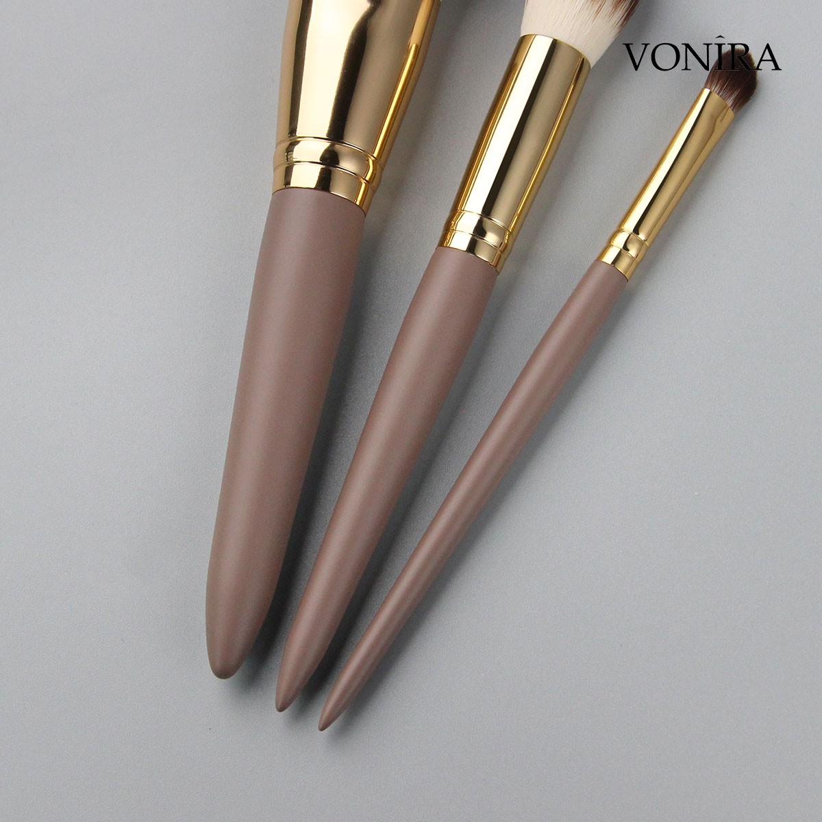 Vonira Luxury Matte Brown Professional Full Artist 20 Pieces Makeup Brush Set With Low MOQ Custom Private Label Make up Brushes