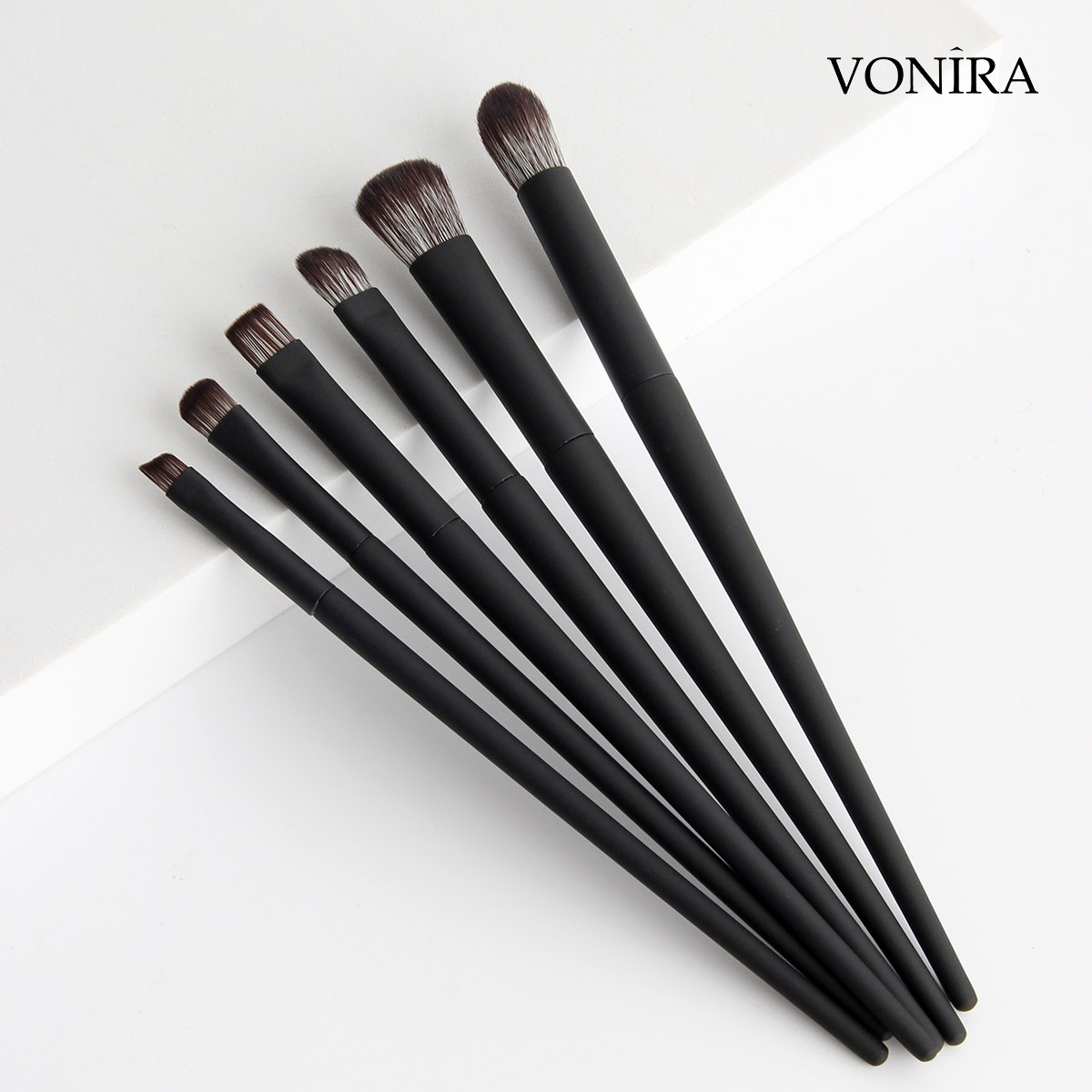 The Quiet Luxury Collection 10-Piece Makeup Brush Set Full Matte Black Vegan Cosmetic Mineral Kit