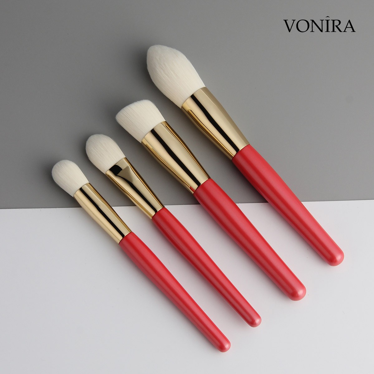 Vonira Beauty Luxury Makeup Wonderful Gift Brush Sets Red Golden Color Personalized Makeup Brushes Collection