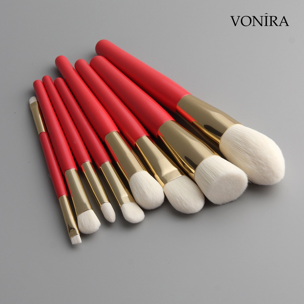 Vonira Beauty Luxury Makeup Wonderful Gift Brush Sets Red Golden Color Personalized Makeup Brushes Collection
