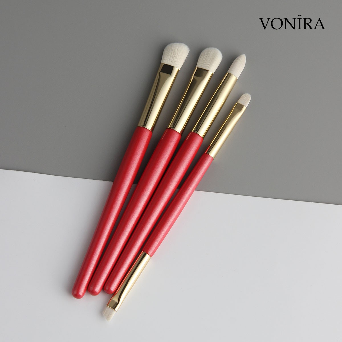 Vonira Beauty Luxury Makeup Wonderful Gift Brush Sets Red Golden Color Personalized Makeup Brushes Collection