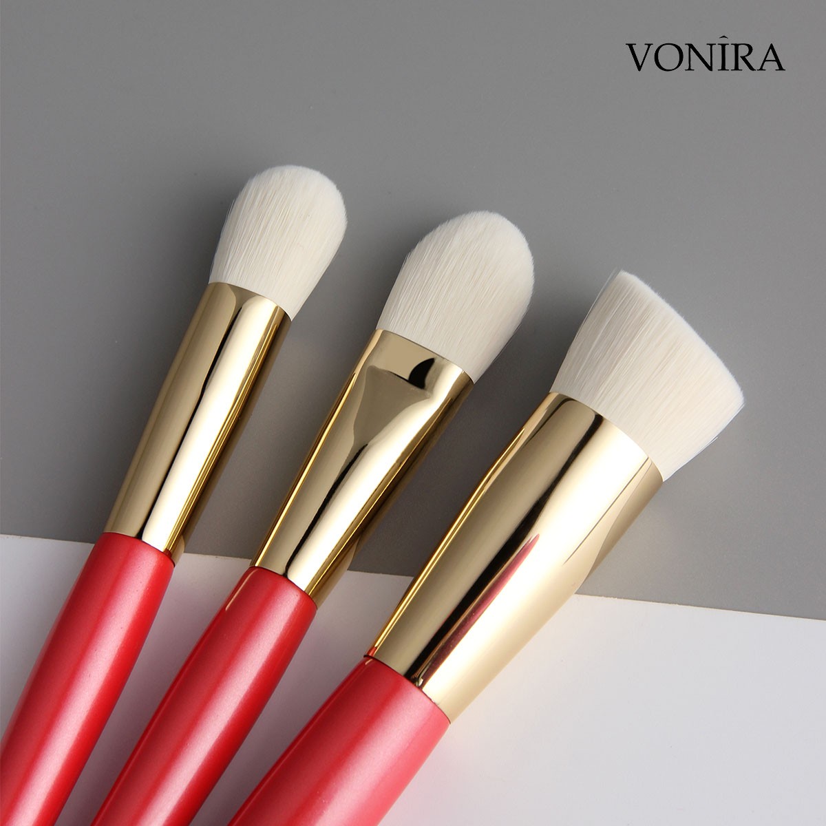 Vonira Beauty Luxury Makeup Wonderful Gift Brush Sets Red Golden Color Personalized Makeup Brushes Collection