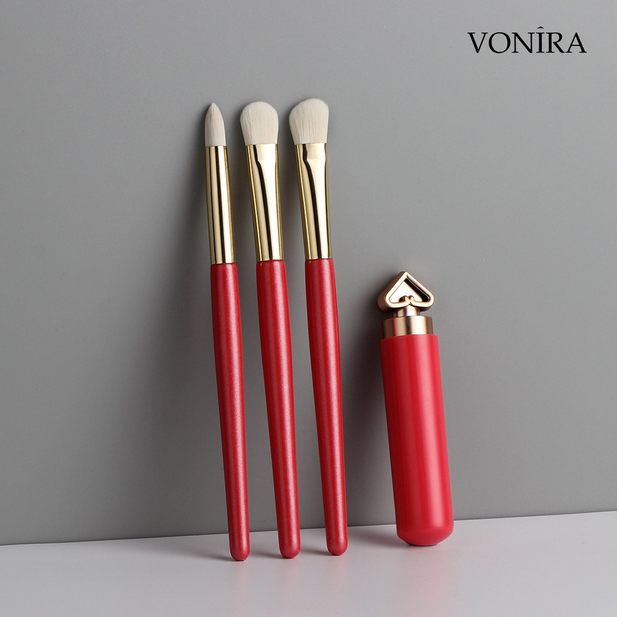 Vonira Beauty Luxury Makeup Wonderful Gift Brush Sets Red Golden Color Personalized Makeup Brushes Collection