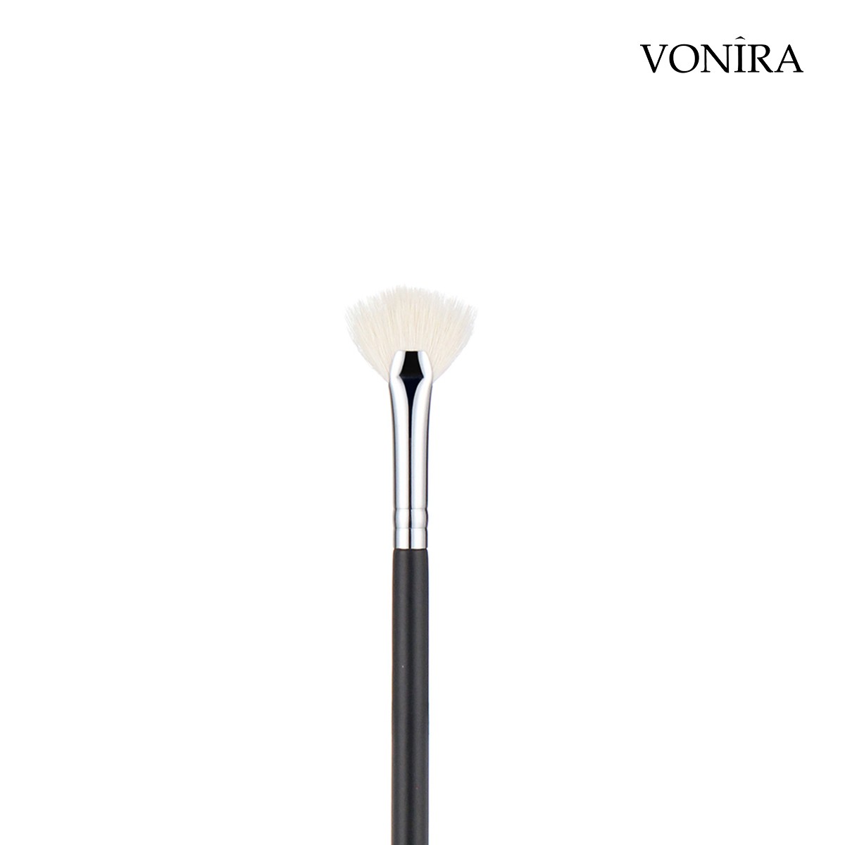 Vonira Beauty Makeup Natural White Goat Hair Lash Fan Mascara Groomer Brush With Copper Ferrule Custom Private Label Service