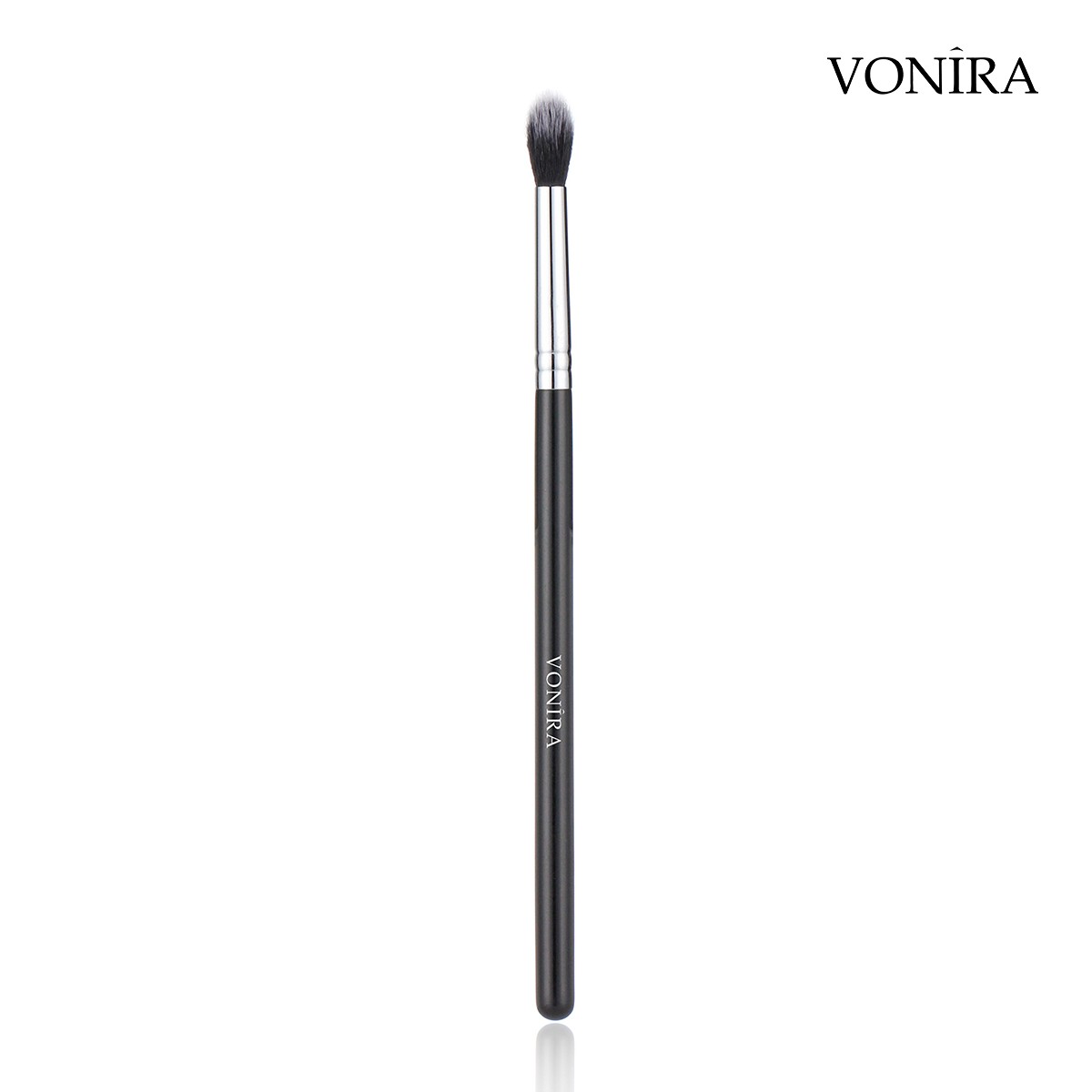 Vonira Beauty Makeup Tapered Eye Shadow Blending Crease Brush With Taklon PBT Synthetic Hair Silver Copper Ferrule Custom Private Label Service