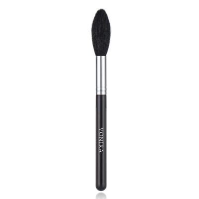 Vonira Beauty Wholesale Natural Black Goat Hair 50MM Length Long Blending Highlighter Makeup Face Brush With Silver Copper Ferrule