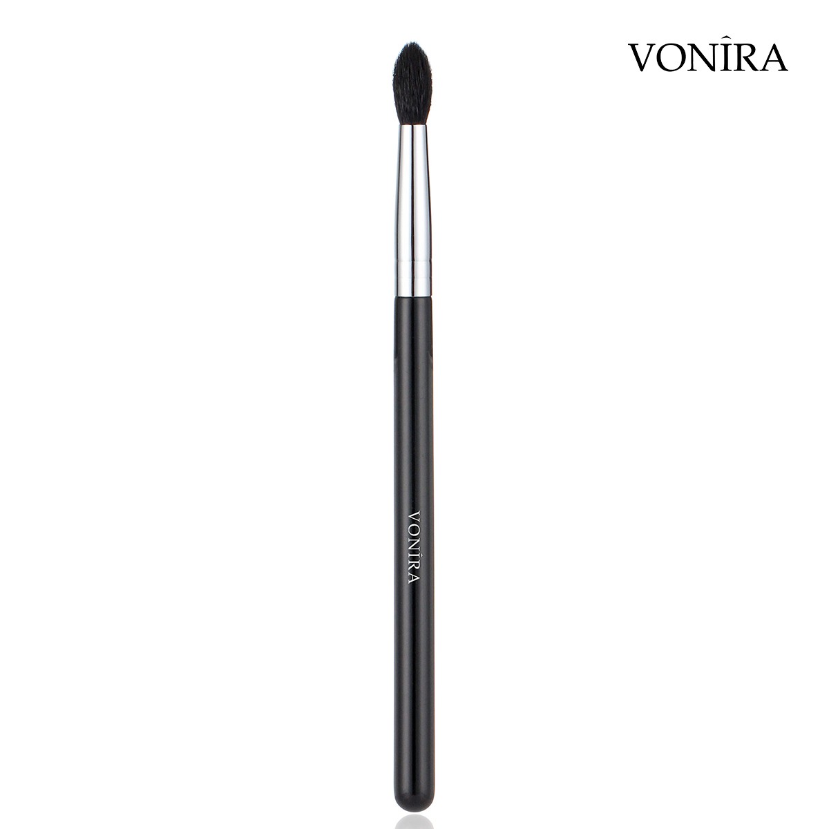 Vonira High Quality Natural Black Goat Hair Tapered Blending Brush With Silver Copper Ferrule Custom Private Label Manufacturer Service