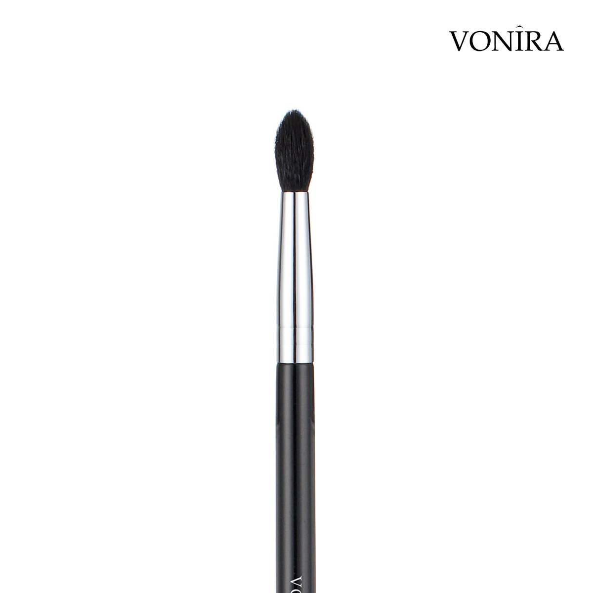 Vonira High Quality Natural Black Goat Hair Tapered Blending Brush With Silver Copper Ferrule Custom Private Label Manufacturer Service