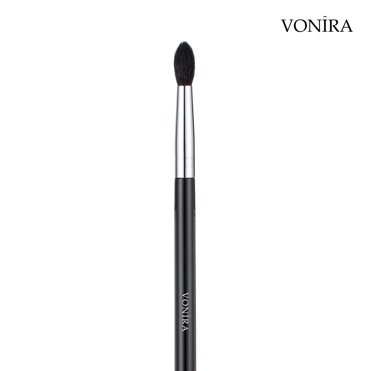 Vonira High Quality Natural Black Goat Hair Tapered Blending Brush With Silver Copper Ferrule Custom Private Label Manufacturer Service