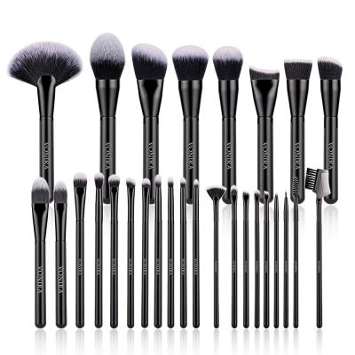 Vonira Beauty OEM ODM Fashion Professional 28 Pieces Makeup Brushes Set Glossy Black Luxury Premium Cosmetic Brushes Set Private Label