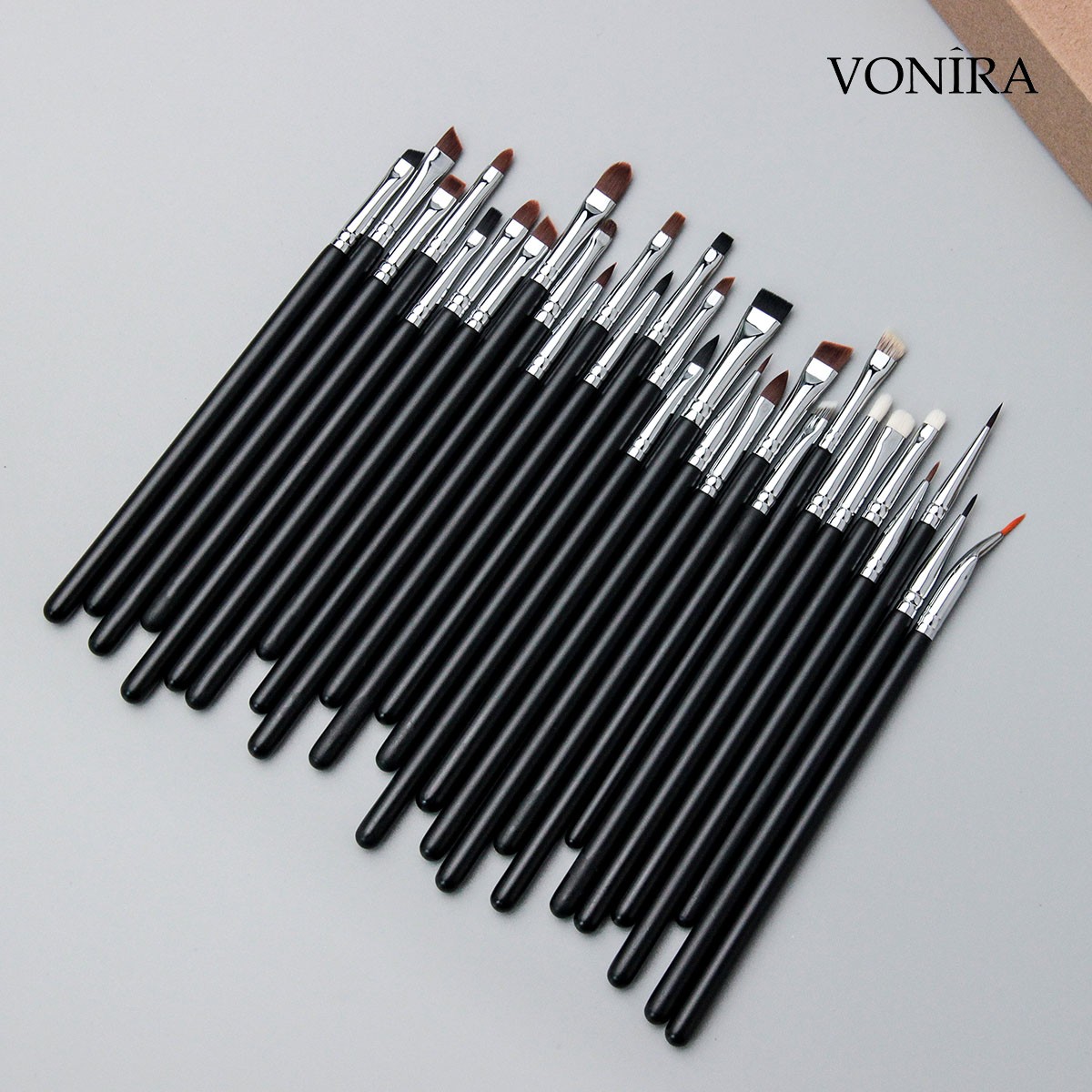 Vonira Beauty Precision Detail Eye Brush Set Custom Makeup Eyesahdow Eyebrow Eye Liner Tiny Basic Brushes Kit With Private Label