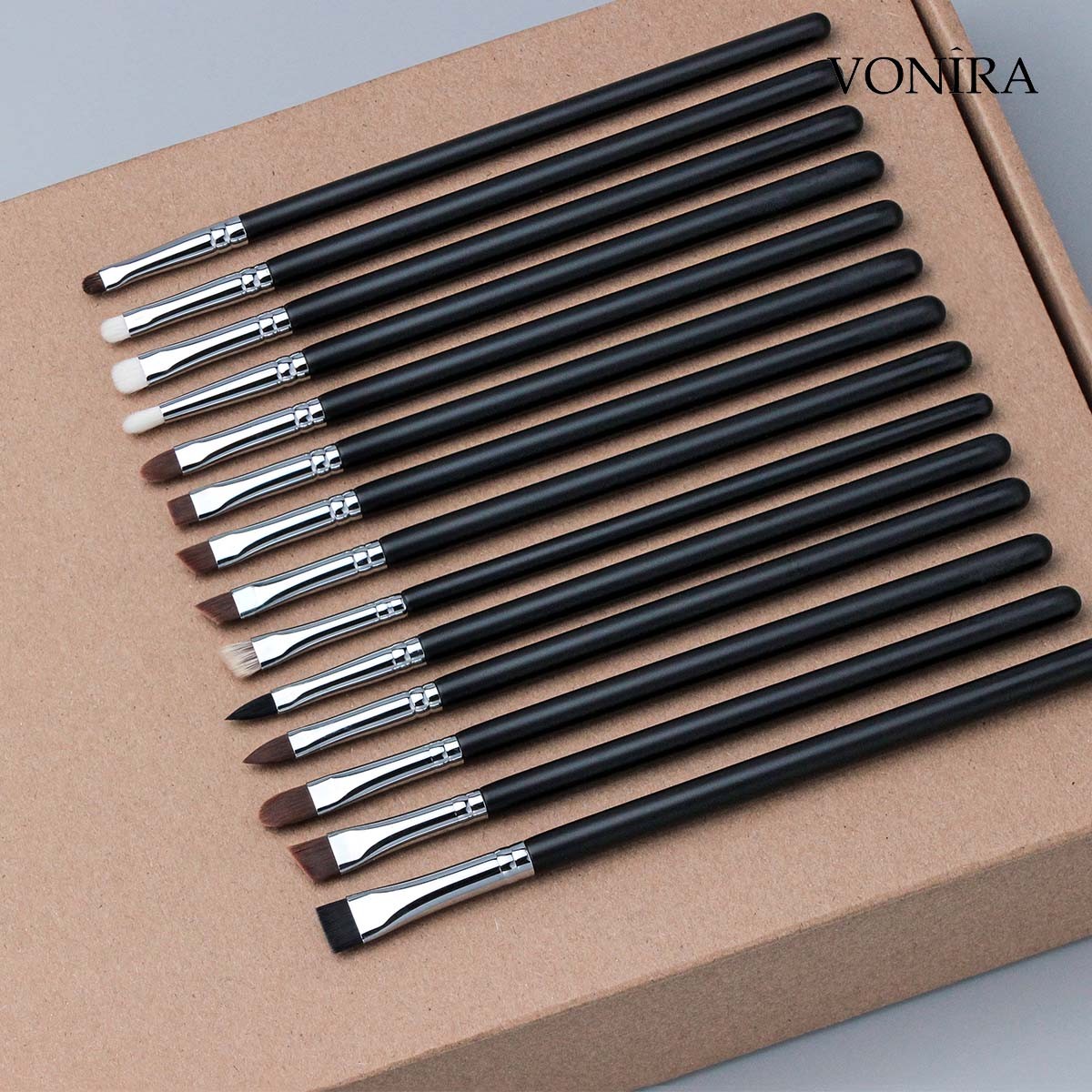 Vonira Beauty Precision Detail Eye Brush Set Custom Makeup Eyesahdow Eyebrow Eye Liner Tiny Basic Brushes Kit With Private Label