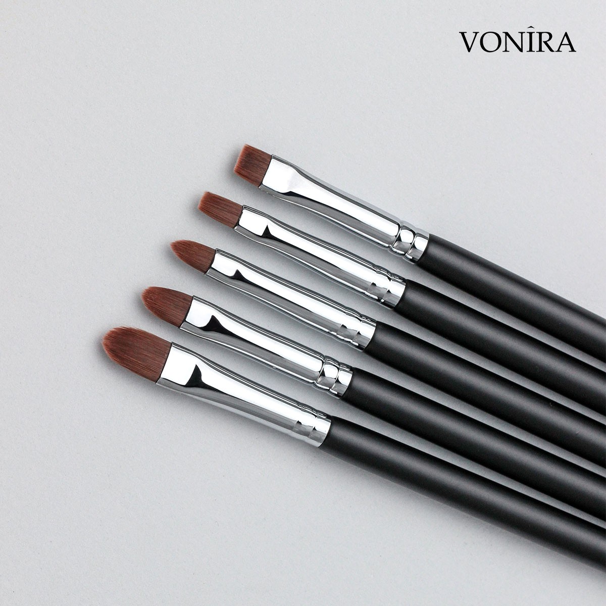 Vonira Beauty Precision Detail Eye Brush Set Custom Makeup Eyesahdow Eyebrow Eye Liner Tiny Basic Brushes Kit With Private Label