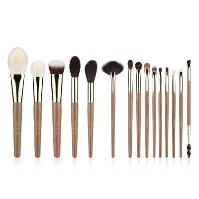 Premium Quality 15 Pieces Professional Makeup Artist Natural Animal Goat Squirrel Sable Hair Brush Set With Private Label Service