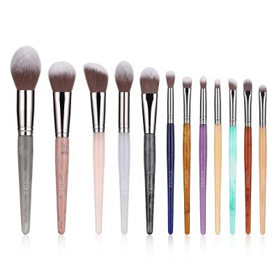 Vonira Beauty 12 Pieces Essential Coloful Marble Pattern Makeup Brush Set