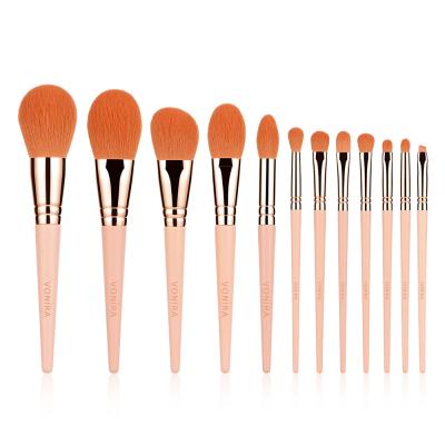 Vonira Beauty Crystal Pink Comprehensive Collection of 12pcs Professional Makeup Brushes Kit