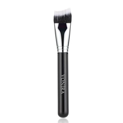 Vonira Beauty Custom Private Label Duo Fibre Curved Sculpting Brush With Natural Goat Synthetic Hair Copper Ferrule