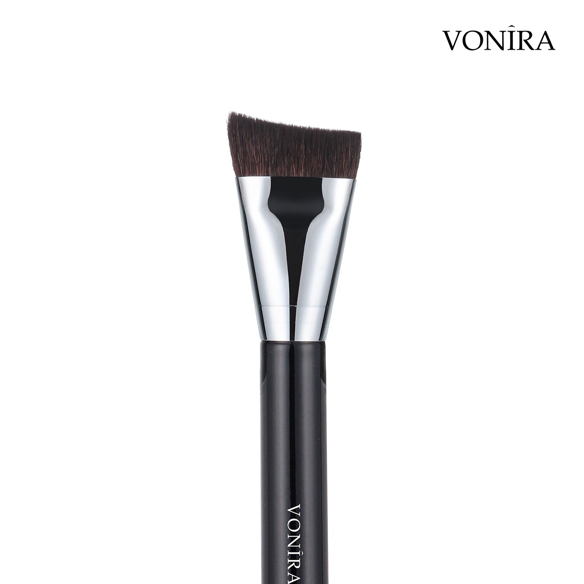 Vonira Beauty Custom Wholesale Makeup Studio Master Pro Contour Brush With Natural Goat Hair Copper Ferrule